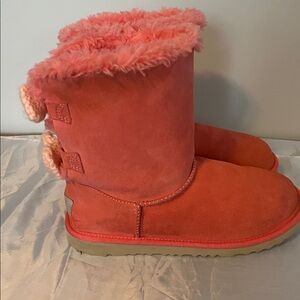 UGG Pink Fuzzy Kids Boots